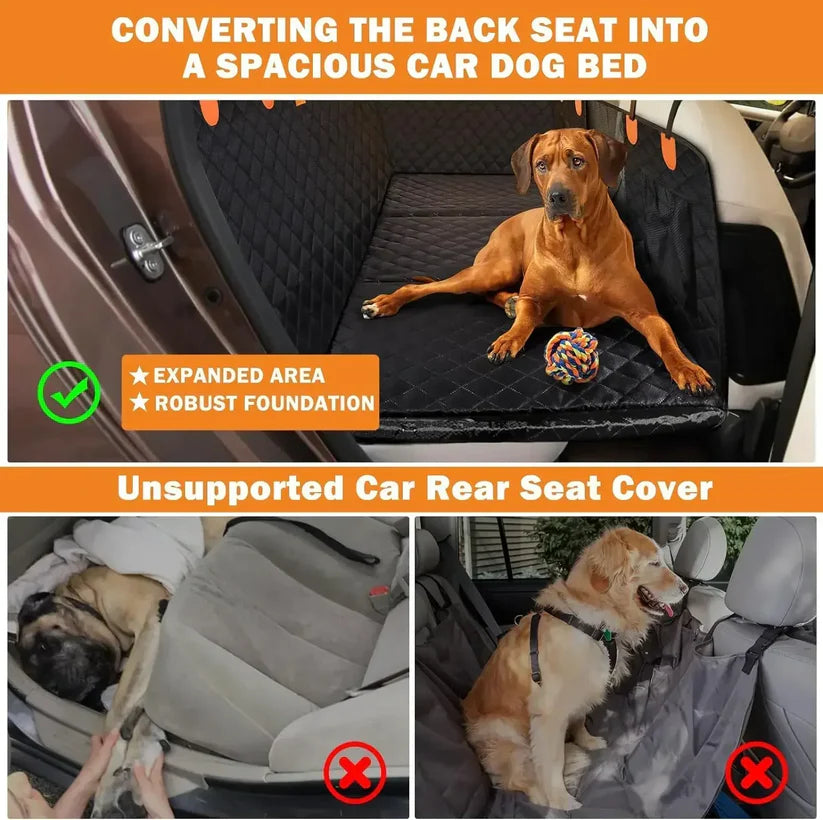 Woofin Cruiser™ Pro 2.0 Hard-Bottom Dog Car Bed & Seat Protector