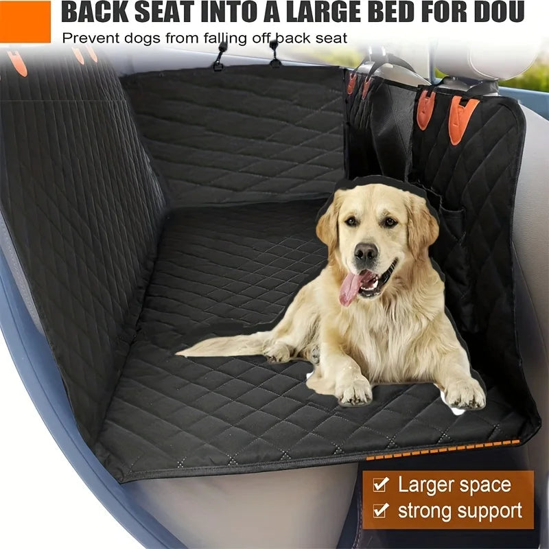 Overseas in Stock Dog Car Seat Cover with Hard Bottom for Back Seat, 100% Waterproof Dog Seat Cover for Cars with Mesh Window