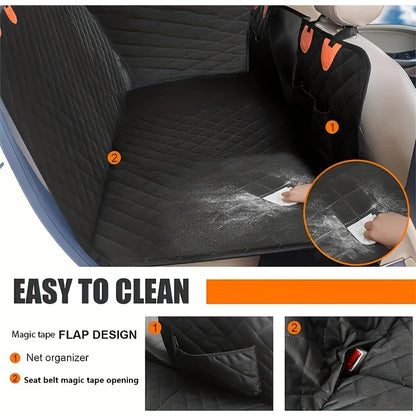 Overseas in Stock Dog Car Seat Cover with Hard Bottom for Back Seat, 100% Waterproof Dog Seat Cover for Cars with Mesh Window