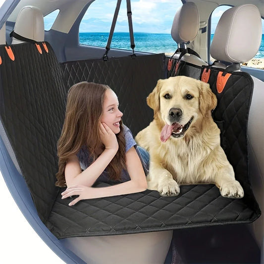 Overseas in Stock Dog Car Seat Cover with Hard Bottom for Back Seat, 100% Waterproof Dog Seat Cover for Cars with Mesh Window