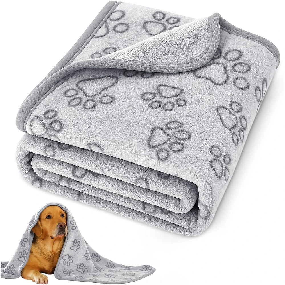 Cozy Calming Dog Paw Print Blanket