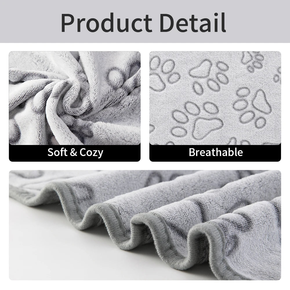 Cozy Calming Dog Paw Print Blanket