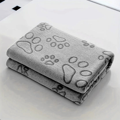Cozy Calming Dog Paw Print Blanket