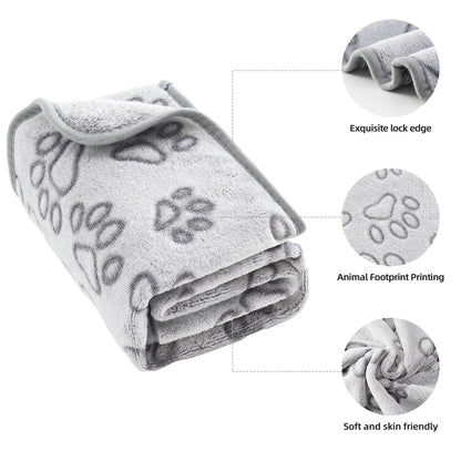 Cozy Calming Dog Paw Print Blanket