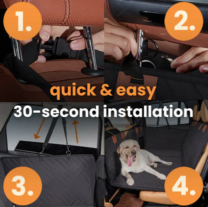 Woofin Cruiser™ Pro 2.0 Hard-Bottom Dog Car Bed & Seat Protector