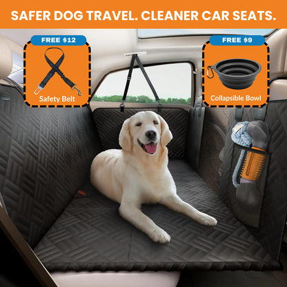 Woofin Cruiser™ Pro 2.0 Hard-Bottom Dog Car Bed & Seat Protector